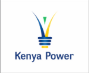 Kenya Power logo with a stylized light bulb on a white background