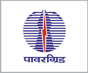 Logo of PowerGrid with blue and red design on a white background